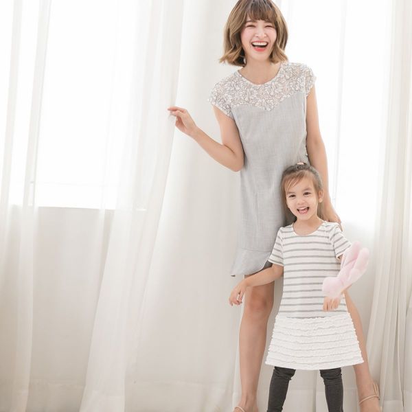 Marguerite - 典雅小魚尾曲線洋裝-灰