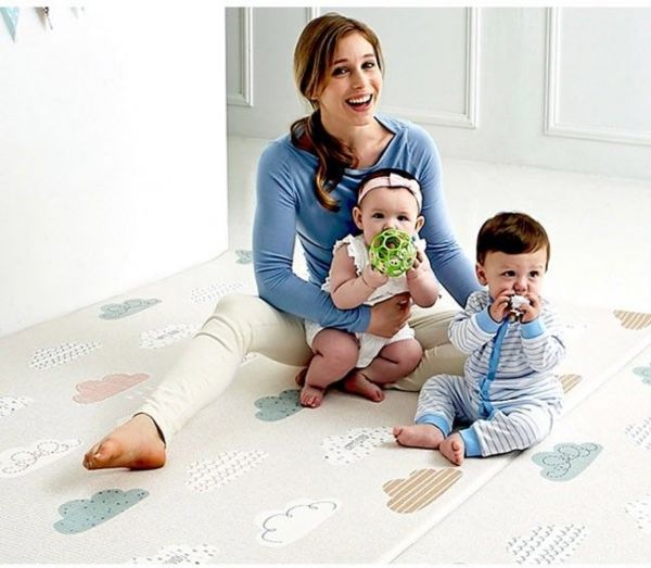 韓國 Parklon 帕龍 - 1.2CM puresoft雙面地墊-雲朵泡泡 (130x190x1.2cm)