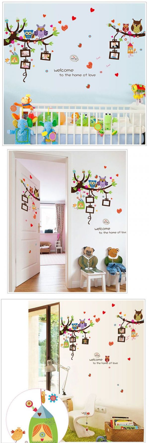 JB Design - 時尚壁貼-貓頭鷹相框 (60cm*90cm)