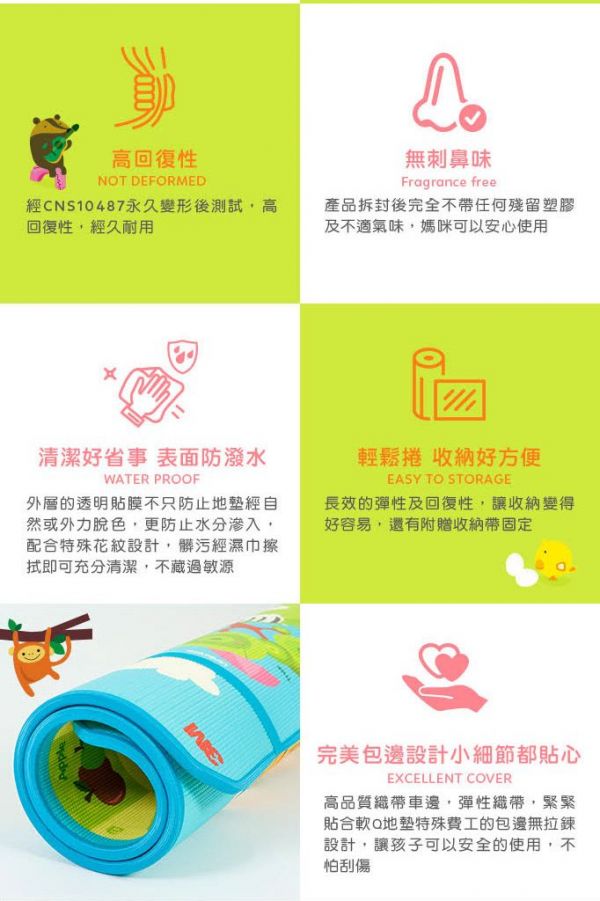 3M - 兒童安全遊戲地墊-雙面(動物+ABC)-送3M 兒童快乾頭巾一盒