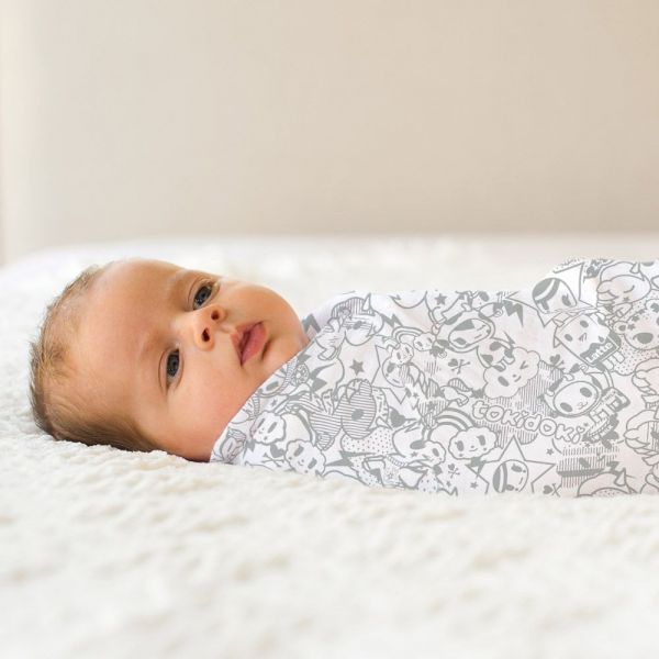 美國 Bébé au Lait - 經典棉紗布包巾-tokidoki 搗蛋限量聯名款-2 入裝