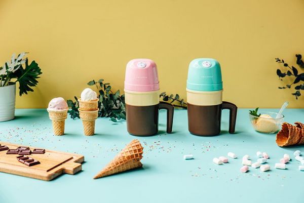 麗克特 recolte - Ice Cream Maker 迷你冰淇淋機-粉嫩綠