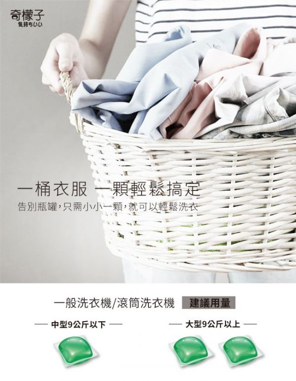 奇檬子 - 五合一白金香氛洗衣膠球-清新花香-20顆入*4包