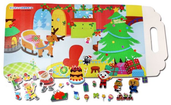 聖誕歡樂遊戲禮物盒-歡樂聖誕歌謠、歡樂聖誕隨身貼紙遊戲、聖誕老公公愛塗鴉、贈小雪人