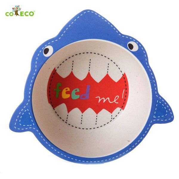 coeco - 竹纖維動物造型兒童碗-鯊魚