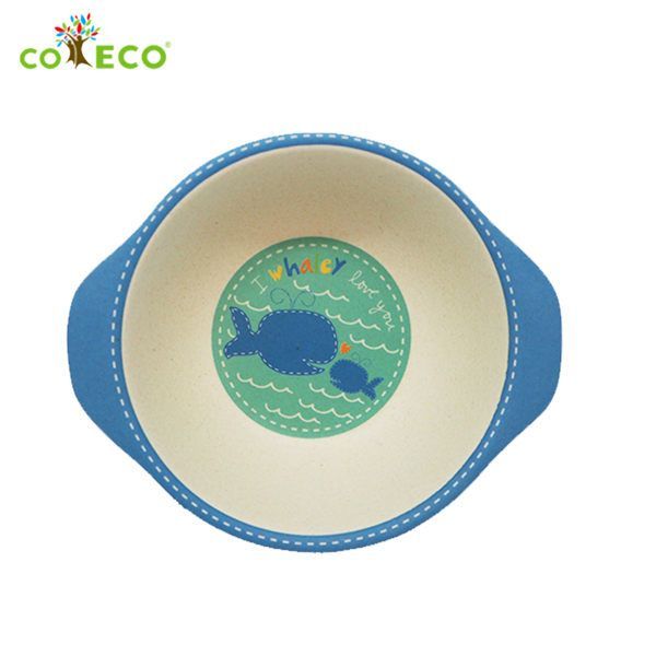 coeco - 竹纖維兒童碗-藍色鯨魚款