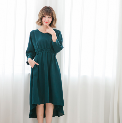 Marguerite - 湖光女神口袋腰間小心機長洋裝