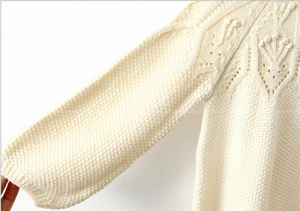 韓國 冬季時尚童裝 jkids 米白針織長版毛衣