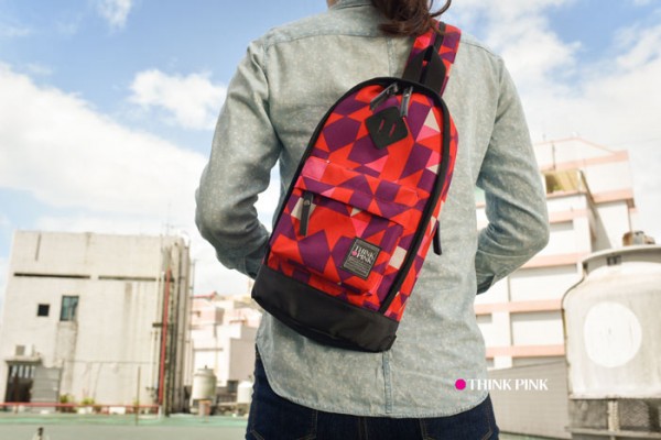 Think Pink 單肩/雙肩兩用包:菱角紅