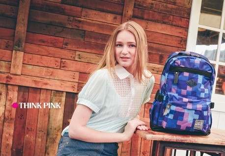 Think Pink 輕量後背包:方格紫