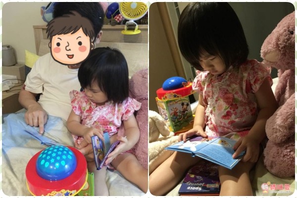 迪士尼小童舒眠玩具，結合旋轉音樂盒 + 小夜燈 + 5 本故事書的三合一功能，配合輕柔的伴奏，閱讀時播放很有氣氛，也能當舒眠音樂喔！現在買二件就能免運費！當今年的聖誕禮物剛剛好♥