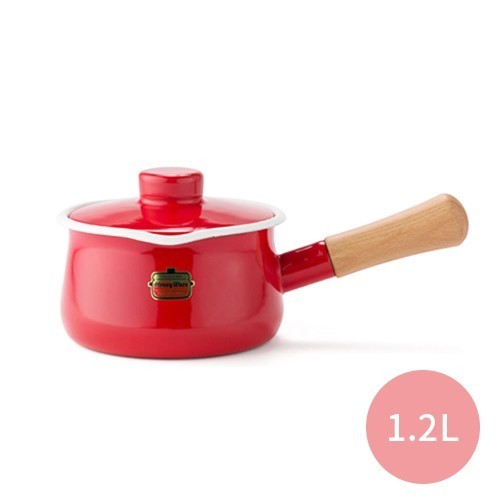 日本 Fujihoro 富士琺瑯 Honey Ware 有蓋牛奶鍋 1.2L 