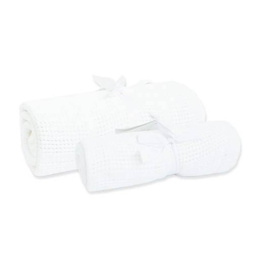  英國 mothercare 洞洞毯，100 % 純棉線編織而成的，小洞洞毯子不怕寶寶亂踢被把毯子踢到臉上，一不小心悶到或窒息了，是非常適合新生兒寶寶的蓋毯喔！