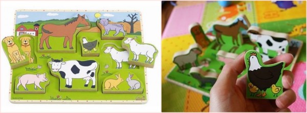 Hape 農場動物立體木拼圖