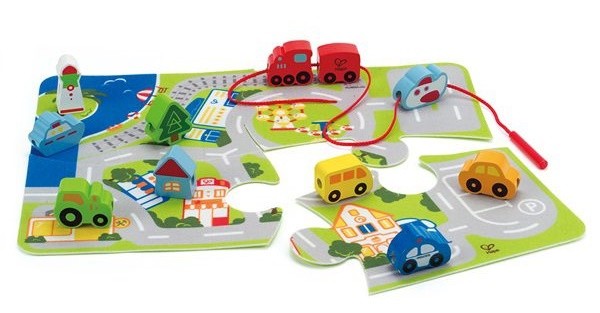 德國 Hape - 串串積木拼圖-城市