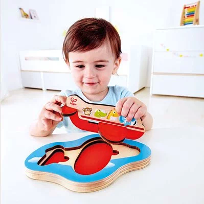 德國【Hape】天然實木質感立體拼圖 ✖ 配對拼圖