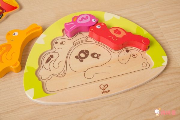 德國【Hape】天然實木質感立體拼圖 ✖ 配對拼圖