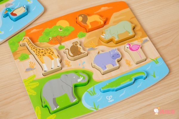 德國【Hape】天然實木質感立體拼圖 ✖ 配對拼圖