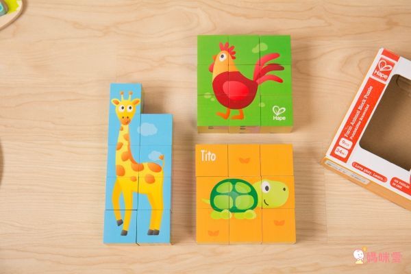 Hape - 農場動物拼圖積木-(新款)