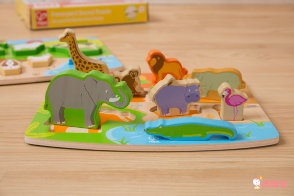 德國【Hape】天然實木質感立體拼圖 ✖ 配對拼圖