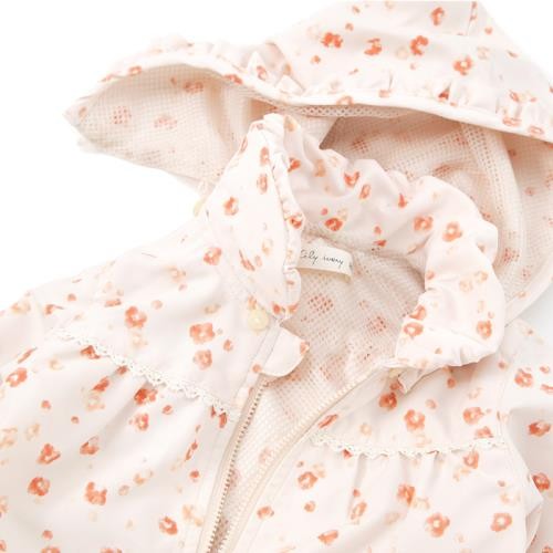 Lily ivory碎花防風連帽外套