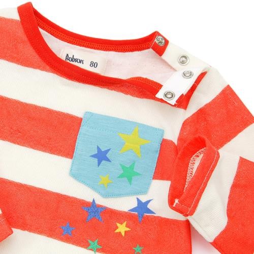 Bobson純棉條紋星星長袖 T