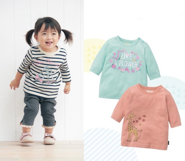 日本千趣會 印花七分袖純棉長T恤