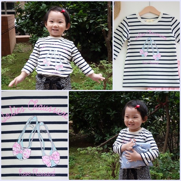 日本千趣會 印花七分袖純棉長T恤