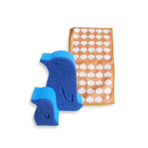 動物親子海綿抹布組