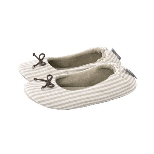 日本 SPICE： NEW DAY 蝴蝶結條紋室內拖鞋