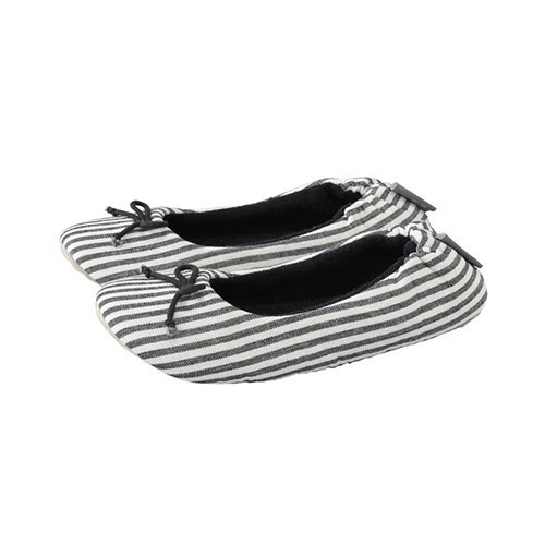 日本 SPICE： NEW DAY 蝴蝶結條紋室內拖鞋