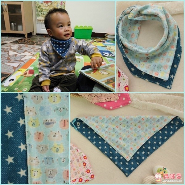 貓兒臉 x 藍白星星