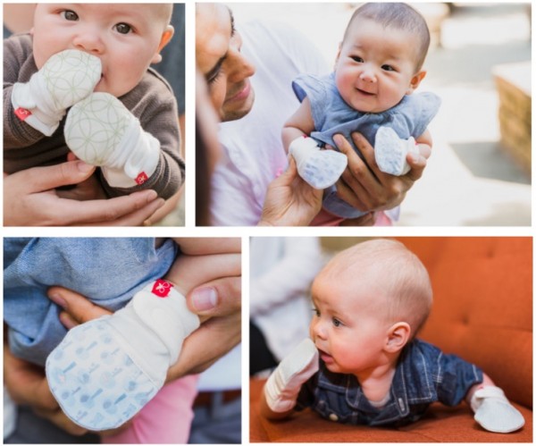 天然有機棉的美國 goumikids 嬰兒睡袍、防抓手套