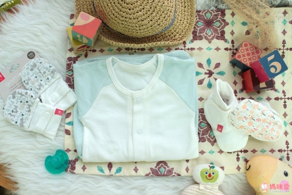 天然有機棉的美國 goumikids 嬰兒睡袍、防抓手套