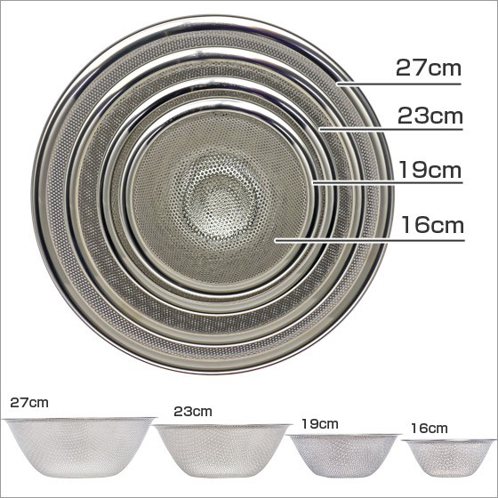 日本柳宗理:不鏽鋼濾網四件組 16cm/19cm/23cm/27cm