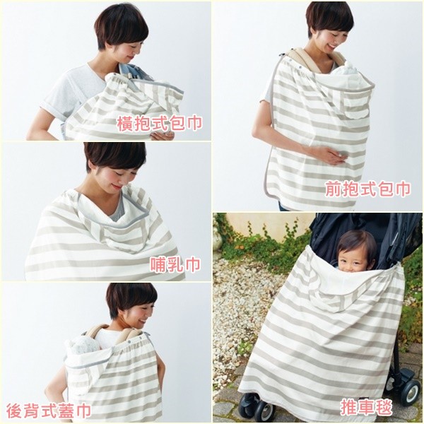 日本 Benesse ✖ Urban Research Doors合作款 5way 推車蓋巾：條紋