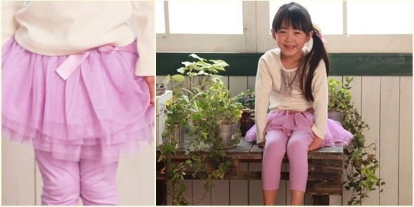 Toridory 大蝴蝶結蛋糕紗裙七分內搭褲