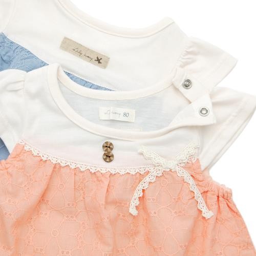  Lily ivory 圓領別緻蕾絲短洋裝