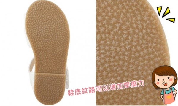 日本 Combi 白蕾絲布面魔鬼氈小童涼鞋