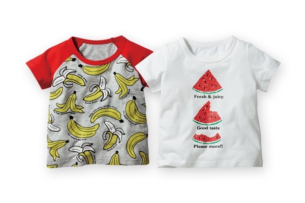 天竺棉雙面印刷短袖上衣兩件組（白+灰）