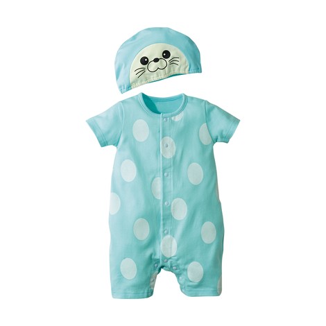 日本 Nissen 天竺棉附帽子造型連身衣