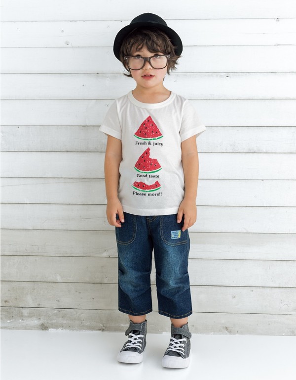 天竺棉雙面印刷短袖上衣兩件組（白+灰）