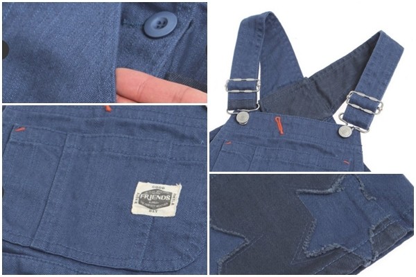 日本 Breeze junk store星星七分丈吊帶褲