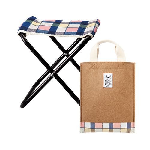 ✿ 日本 BRUNO 格紋折凳 ✿