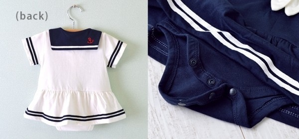 日本 PETIT CADEAU 短袖水手服包屁裙