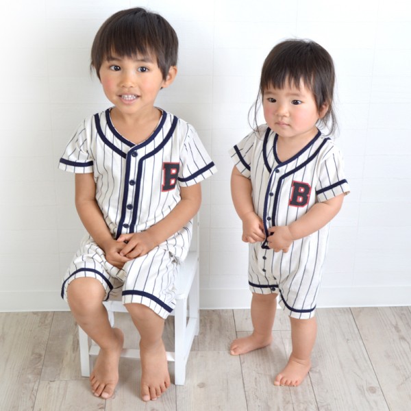 日本 PETIT CADEAU 棒球制服短袖上衣&腹卷短褲