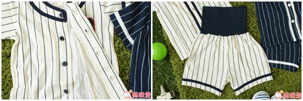 日本 PETIT CADEAU 棒球制服短袖上衣&腹卷短褲