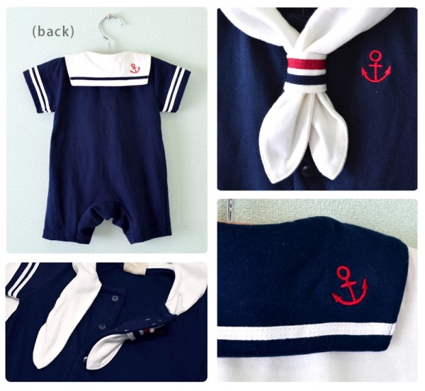 日本 PETIT CADEAU 短袖水手服連身衣