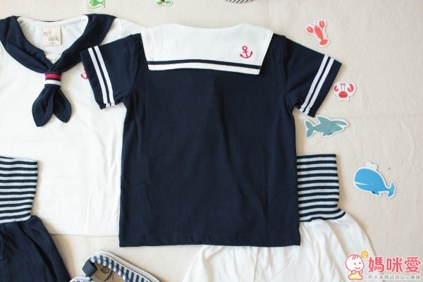 日本 PETIT CADEAU 短袖水手服上衣&腹卷短褲