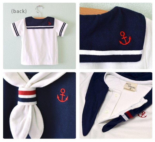 日本 PETIT CADEAU 短袖水手服上衣